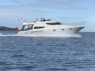 SOLD. 1998 Sealine T51, 2 x Volvo Penta TAMP122P EDC (610hp) Inboard Diesels.